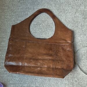 Elegant Brown Leather Tote Bag From Marrocco Hand Made